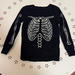 Old Navy Black Skeleton Long Sleeve Tee